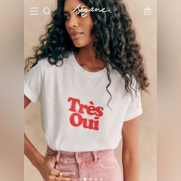 Sezane Tres Oui T Shirt - Picture 1 of 5